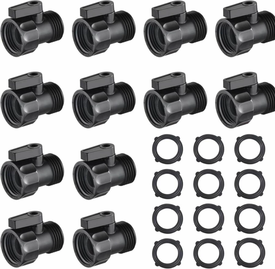Vtenyeo 2 Pack 3/4" PVC Rain Barrel Spigot Kit with Garden Hose Diverter, Bulkhead Fitting, Ball Valve for Water Tanks, Aquariums, and Outdoor Use