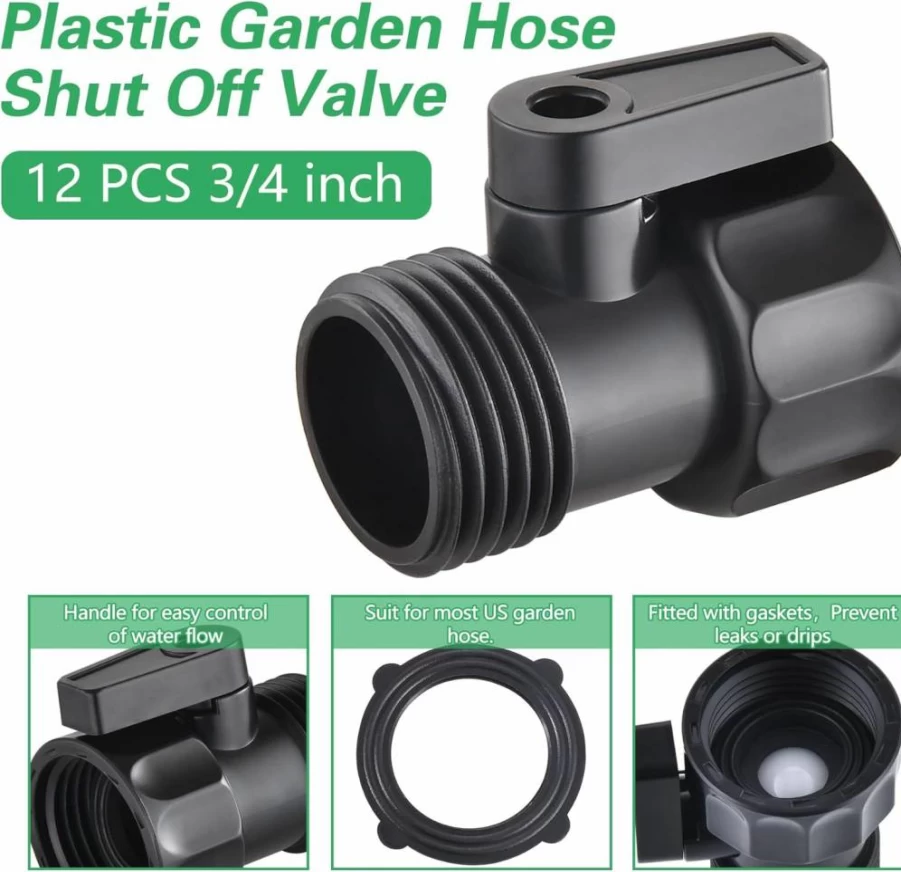 Vtenyeo 2 Pack 3/4" PVC Rain Barrel Spigot Kit with Garden Hose Diverter, Bulkhead Fitting, Ball Valve for Water Tanks, Aquariums, and Outdoor Use