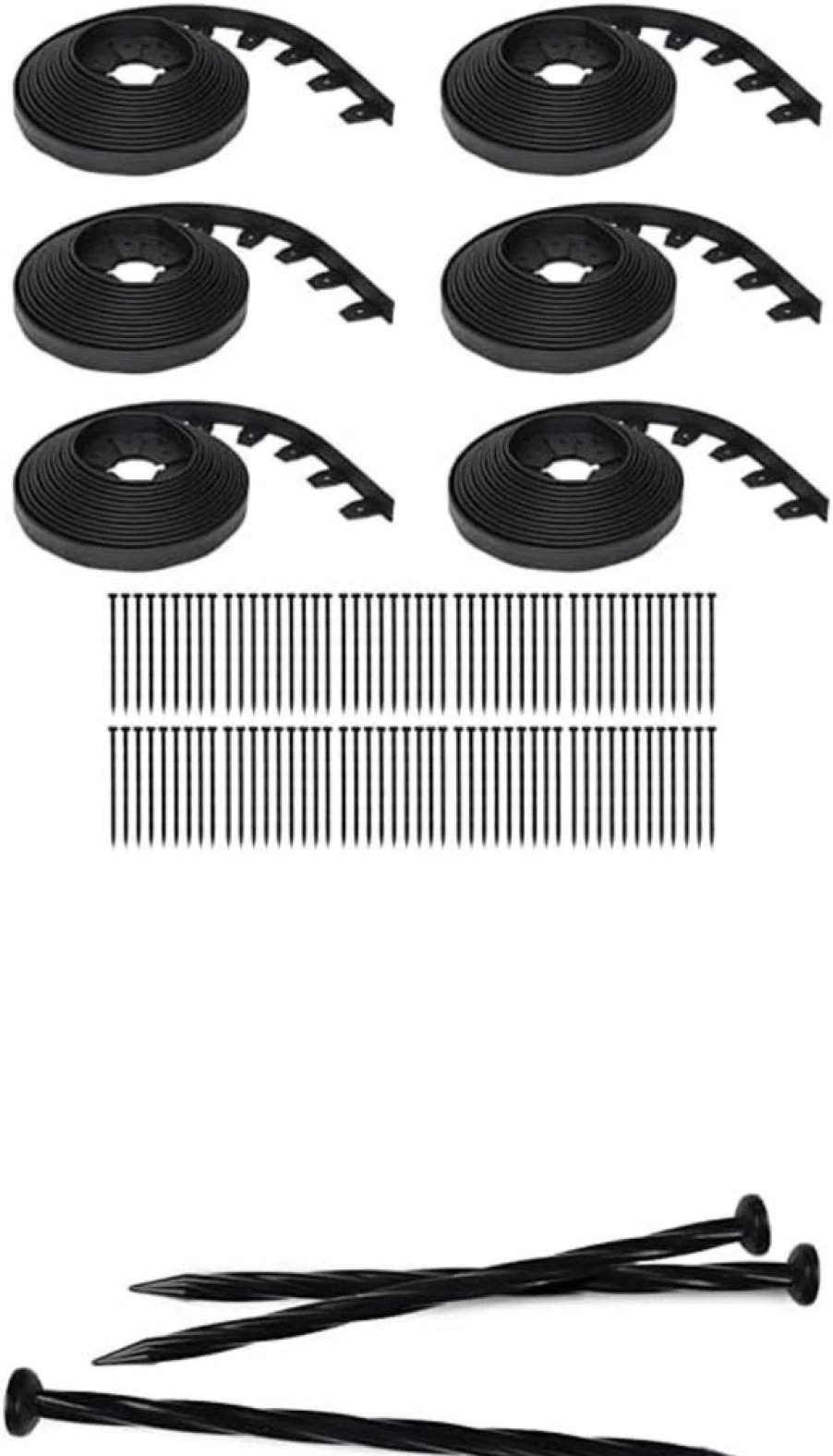 EASYFLEX 100Ft Black No-Dig Landscape Edging Kit - Heavy Duty EasyFlex Garden Border for Lawns & Flower Beds