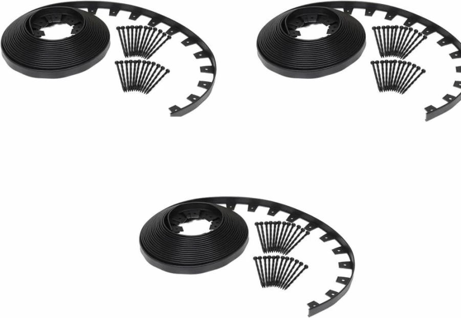 EASYFLEX 100Ft Black No-Dig Landscape Edging Kit - Heavy Duty EasyFlex Garden Border for Lawns & Flower Beds