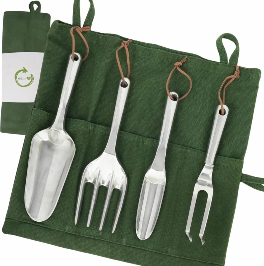 MiEco Gardening Hand Tools Set - 6-Piece Stainless Steel Yard Kit with Ergonomic Handles, Ideal Gift for Gardeners, Durable Outdoor Garden Tools for Planting, Weeding, and Cultivating