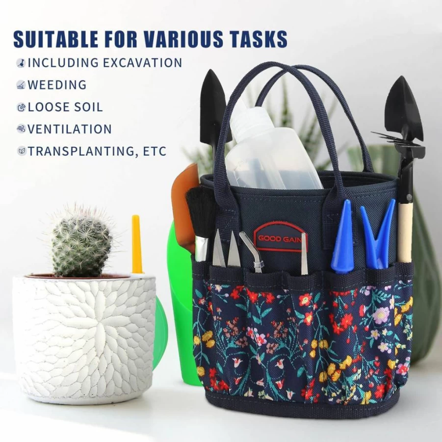 G GOOD GAIN 13-Piece Succulent Tool Kit with Organizer Bag – Mini Gardening Set for Indoor Plants, Bonsai & Fairy Gardens