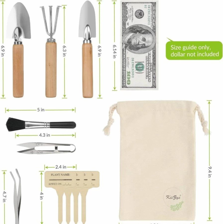 KIIZYS 12-Piece Indoor Gardening Tools Set - Mini Hand Tools for House Plants, Perfect Gardening Gifts for Women