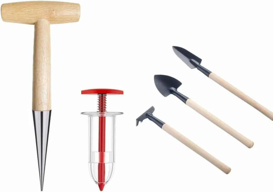 Lizihengpi 5-Piece Garden Tools Set for Women - Weeding Hoe, Rake, Spade, Hand Planting Kit for Indoor, Greenhouse & Bonsai Gardening
