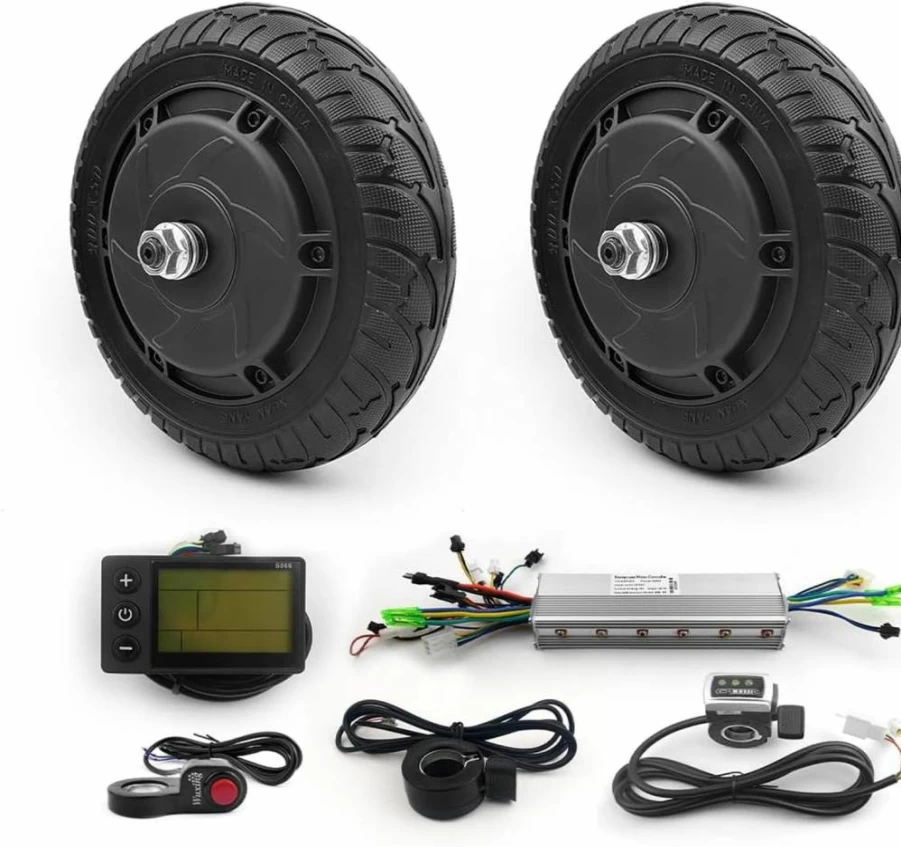 L-Faster 8 Inch 350W Brushless Hub Motor Wheel Kit - 24V 36V 48V Compatible for Dual Drive Gardening Trolley & Handling Carts