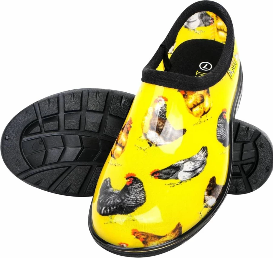 Kprm Women's Waterproof Slip-On Garden Clogs - Comfortable Rubber Rain Shoes for Gardening with Soft Insole