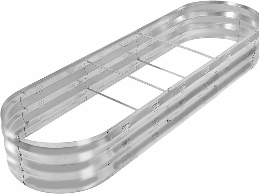 GADI Galvanized Metal Raised Garden Bed Kit for Vegetables and Flowers, Easy DIY Assembly, Rust-Resistant Planter Box, Silver Outdoor Garden Planter for Yard and Patio