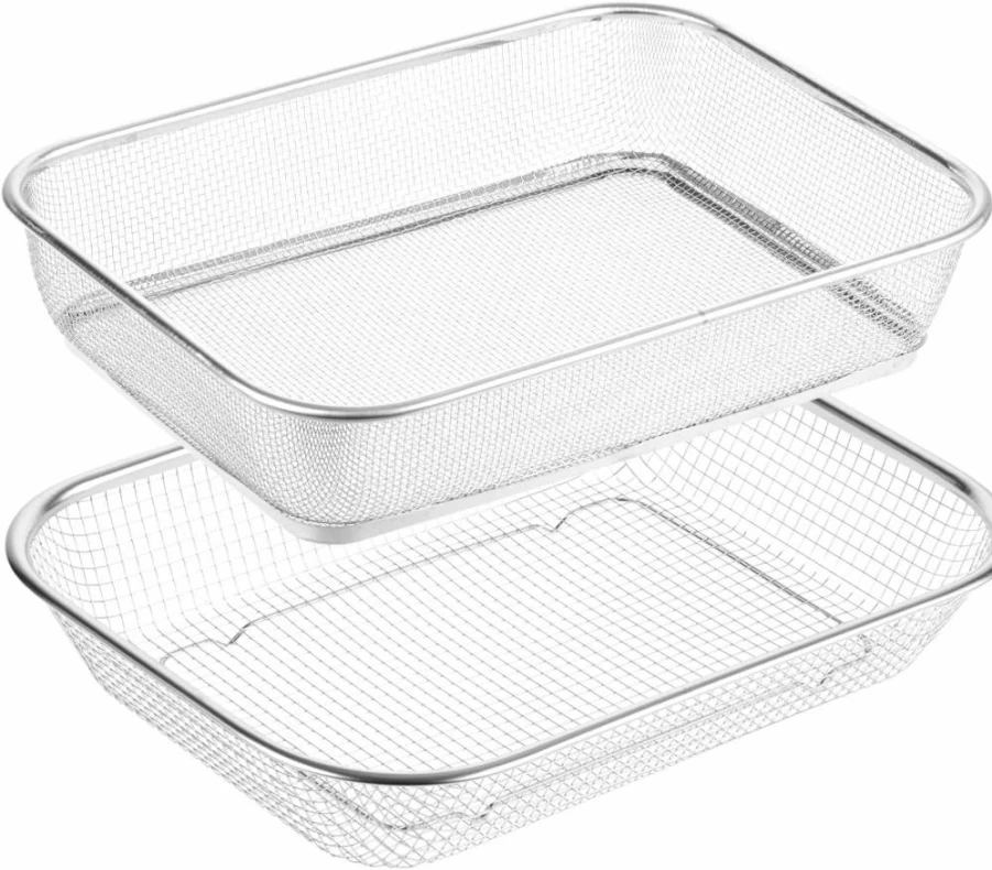 Rainmae 2-Pack Stainless Steel Garden Soil Sifter with Dual Mesh Sizes (0.12" & 0.24"), Heavy Duty Square Compost Sieve for Filtering Rocks, Sand, Sawdust - Durable Outdoor Gardening Tool
