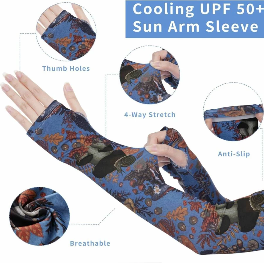 FISHEAL UPF 50+ Sun Protection Arm Sleeves for Women & Men - Cooling UV Gardening Fishing Sleeves with Thumb Holes for Outdoor Activities