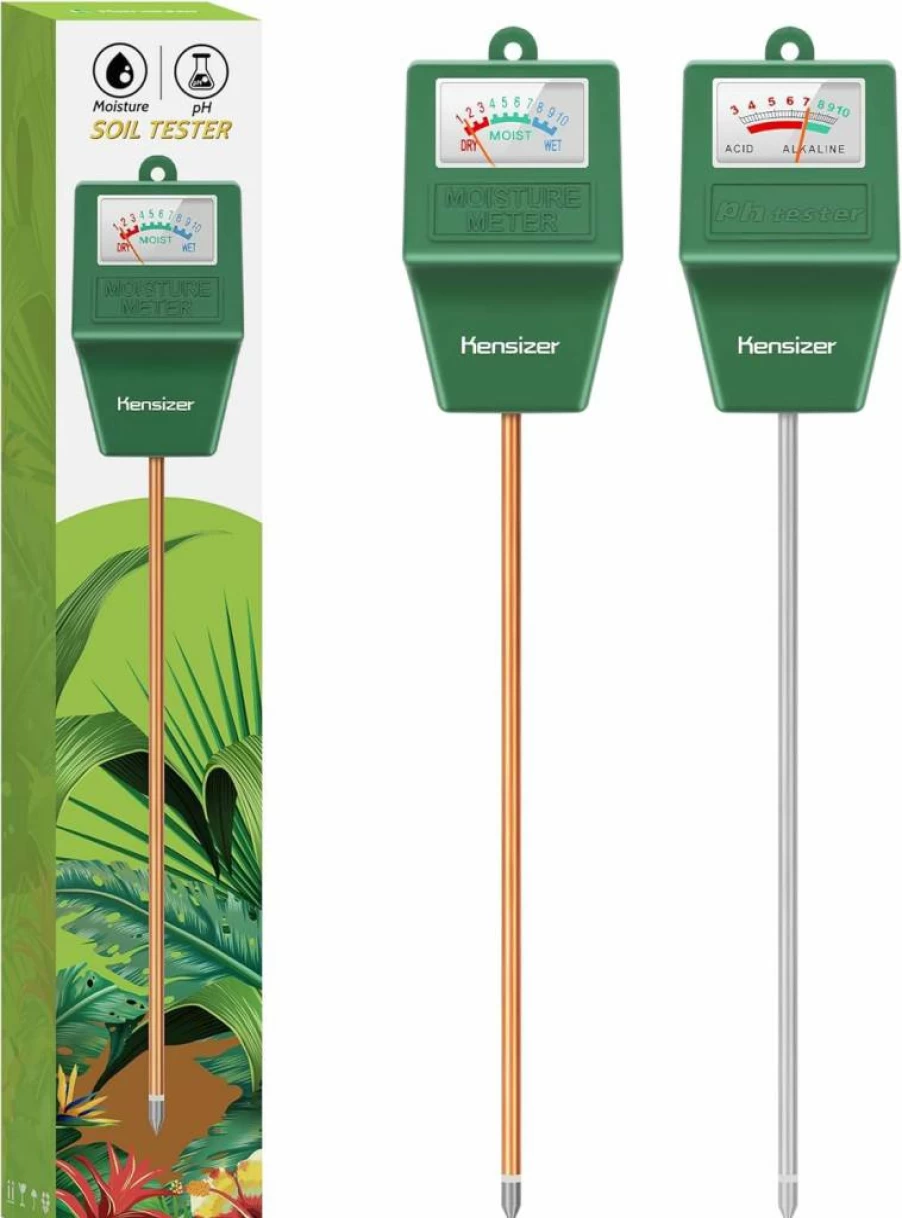 Kensizer Digital Soil Tester: 3-in-1 Moisture/pH/Light Meter for Indoor & Outdoor Plants, No Batteries Needed, Gardening/Farm/Lawn Probe Tool