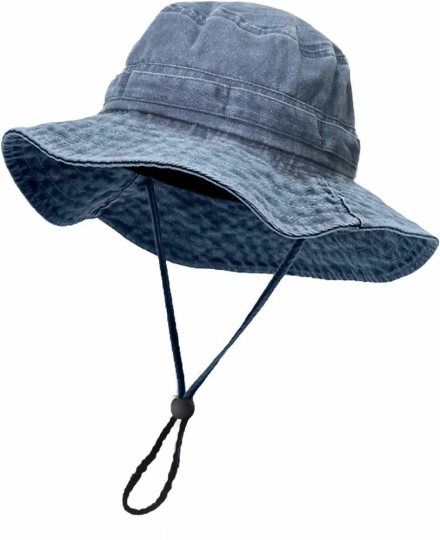 SFHVVPL Men's UPF50+ Cotton Camo Bucket Hat - Wide Brim Sun Protection for Fishing, Hiking & Outdoor Activities