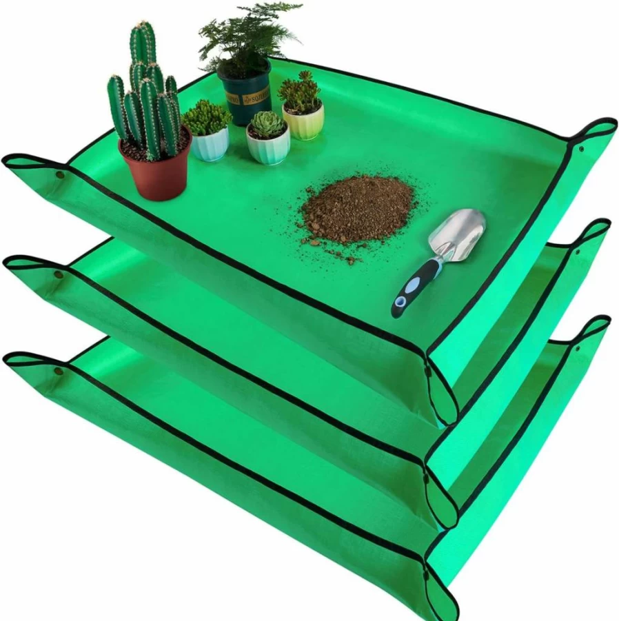 HNXTYAOB 39.5x31.5 Inch Large Waterproof Potting Mat for Plants - Thickened Portable Gardening Tray for Transplanting, Succulents, and Mess Control - Ideal Gardening Gift for Women and Men