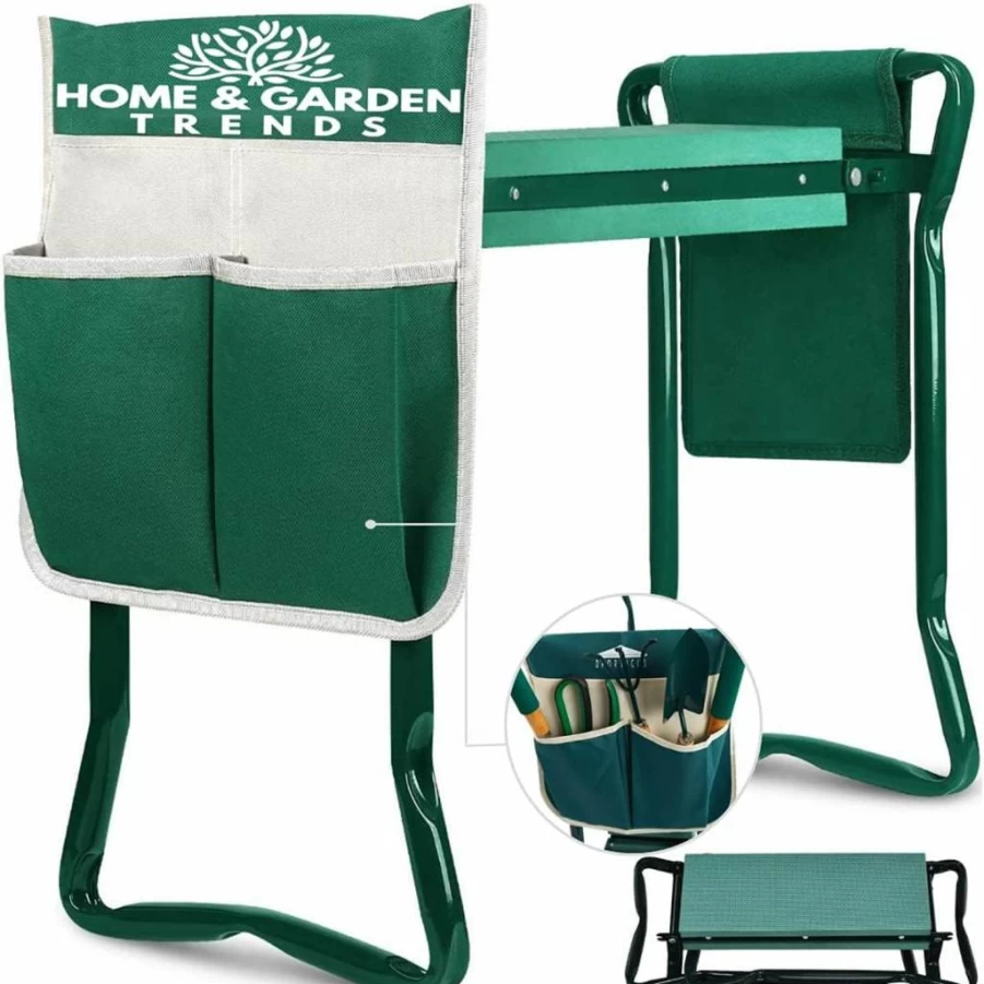Home & Garden Trends Foldable Garden Kneeler and Seat – Heavy Duty Gardening Stool for Kneeling and Sitting, Ergonomic Support for Knee & Back Pain Relief, Ideal Gardening Gift for Women, Seniors, Mom & Dad