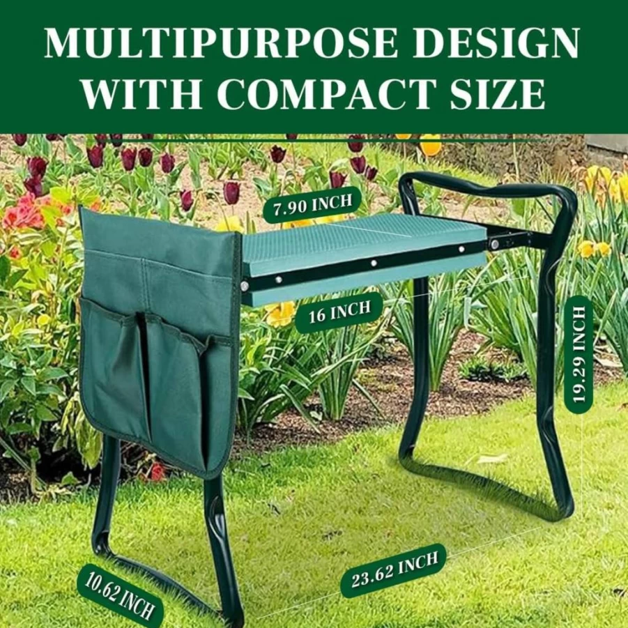 Home & Garden Trends Foldable Garden Kneeler and Seat – Heavy Duty Gardening Stool for Kneeling and Sitting, Ergonomic Support for Knee & Back Pain Relief, Ideal Gardening Gift for Women, Seniors, Mom & Dad