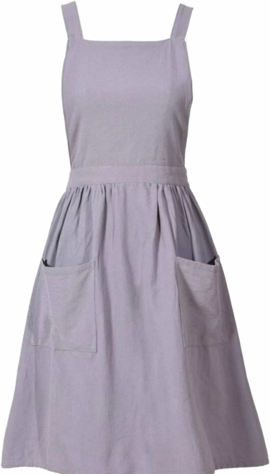 Pinknoke Women's Cotton Linen Pinafore Apron Dress - Cute Art Chef Apron with Pockets for Kitchen, Baking, Gardening & Painting
