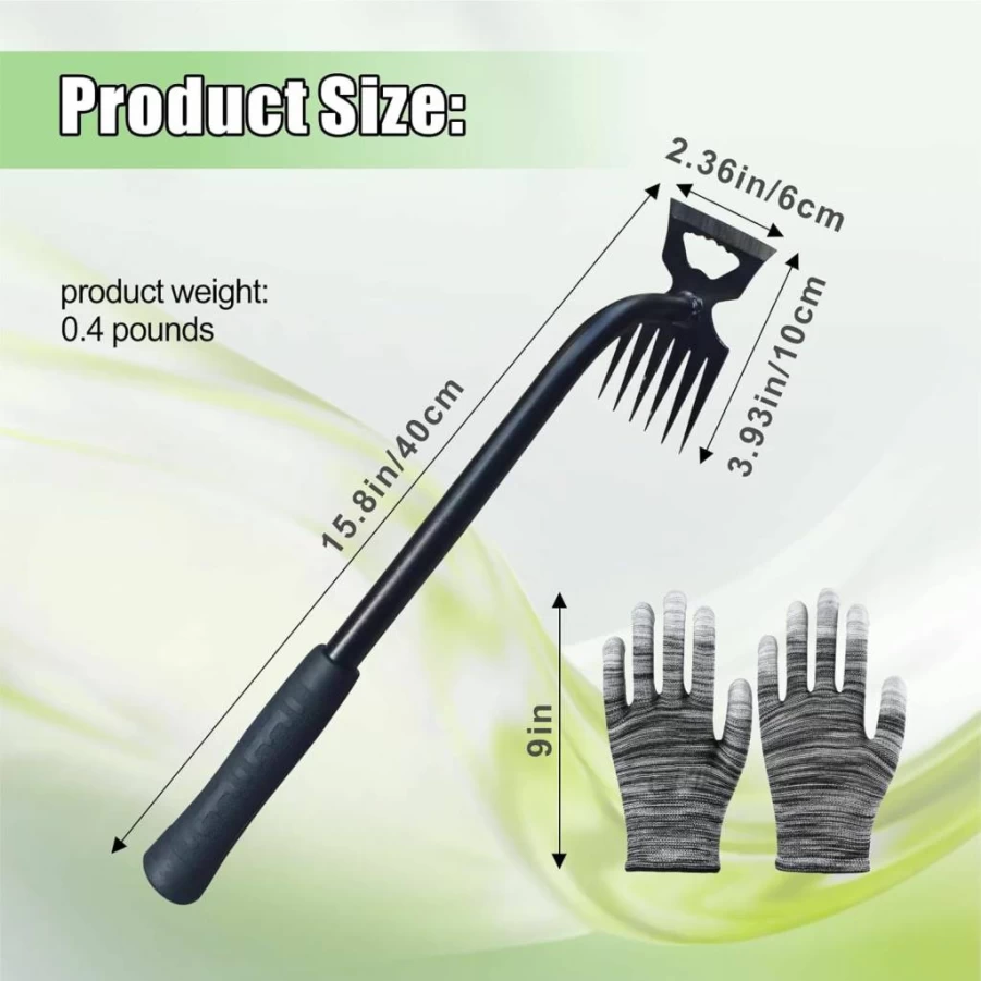 UTOSDAY 2-Pack Manganese Steel Weed Puller Tool - 6 Teeth Dual Purpose Manual Weeder for Garden & Yard, 2025 New Gardening Hand Tool