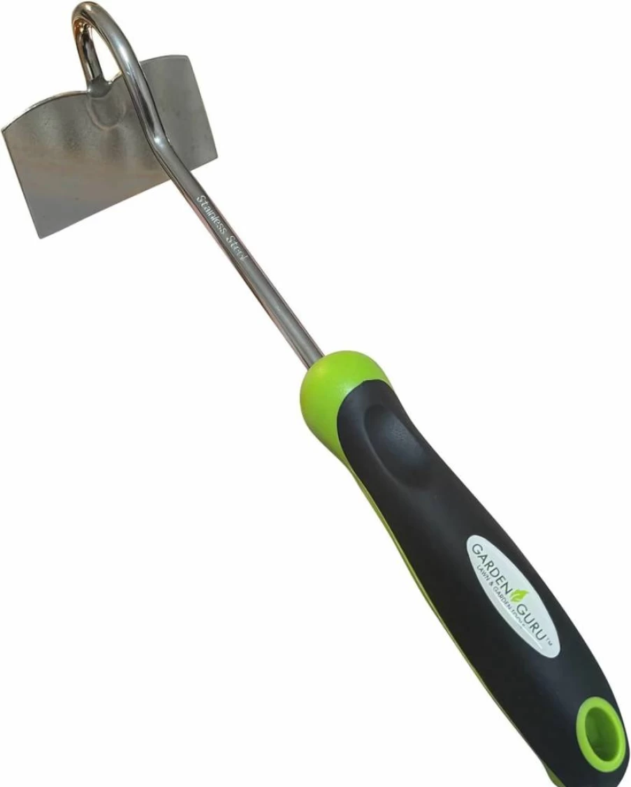 Garden Guru Stainless Steel Hand Hoe Cultivator - Ergonomic Gardening Tool for Digging, Tilling, Planting & Soil Loosening - Rust-Resistant Durable Design