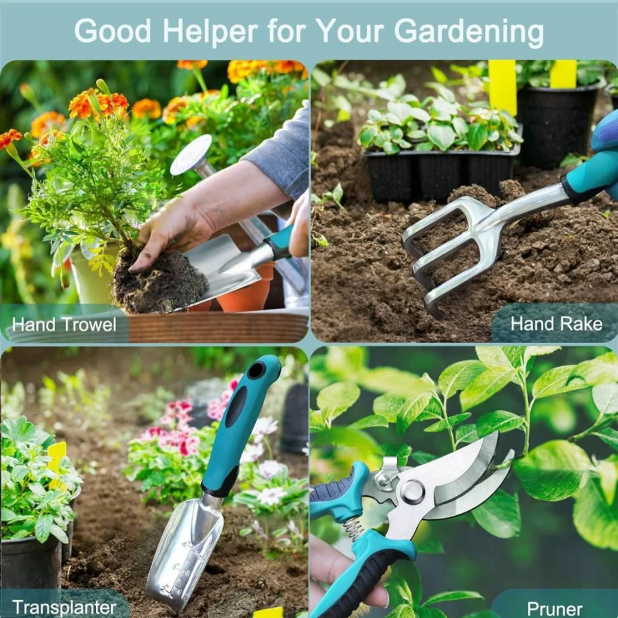 Kynup 7-Piece Gardening Tools Set with Stainless Steel & Aluminum Alloy - Rust-Proof Hand Tools for Garden, Ideal Gift for Gardeners