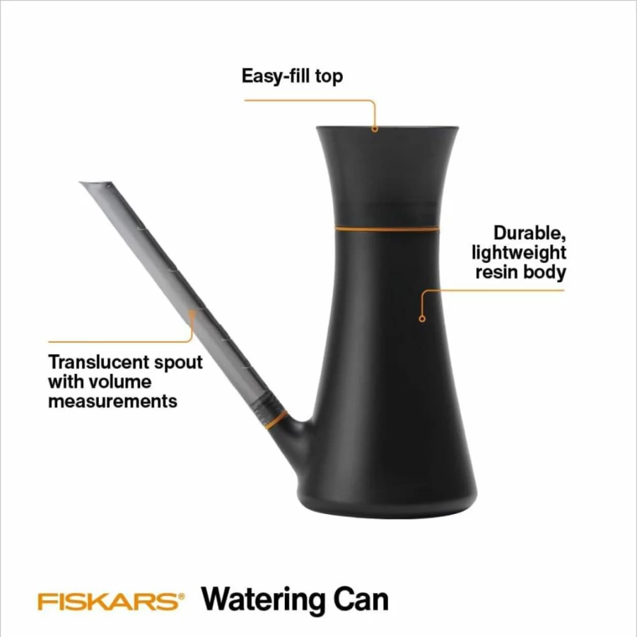 Fiskars 40 Oz Indoor Watering Can with Removable Nozzle & Anti-Drip Design, Eco-Friendly Recycled Plastic for Houseplants and Indoor Gardening