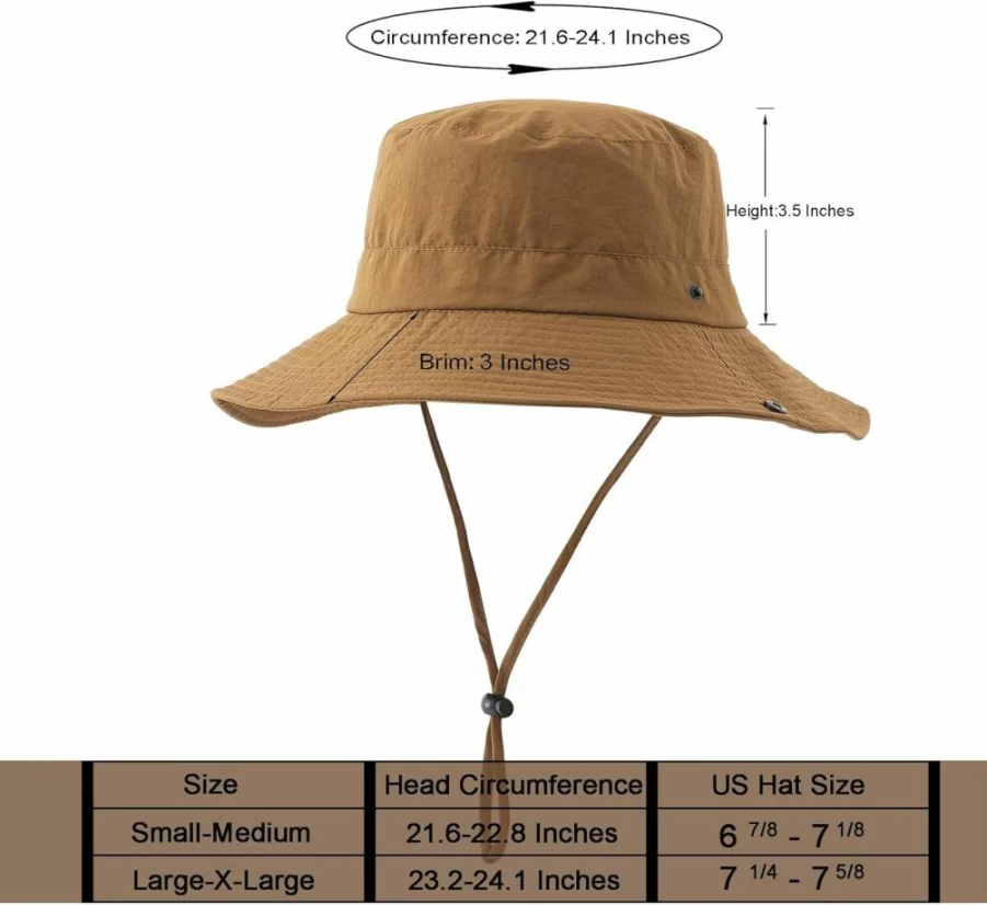 Lanzom Wide Brim Sun Hat for Women & Men - Waterproof, Foldable UV Protection Hat for Hiking, Fishing, Gardening, Camping & Beach Activities