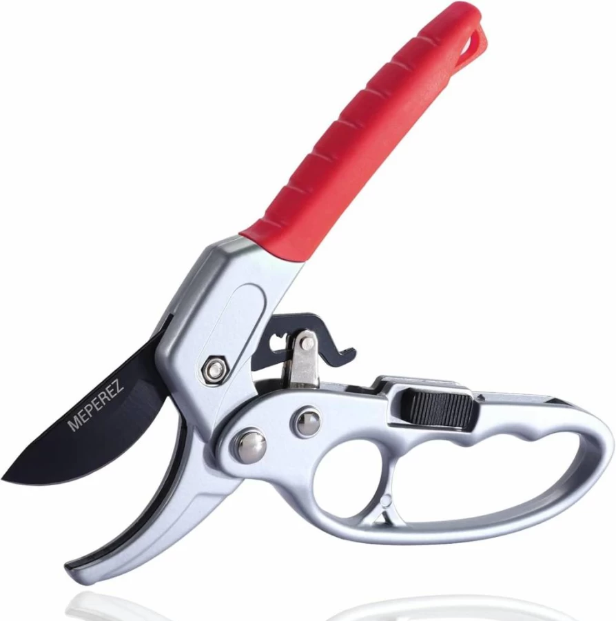 MEPEREZ Professional Pruning Shears for Weak Hands - 1-Inch Cut Capacity, Ergonomic Handle, Rust-Resistant High Carbon Steel - Ideal for Arthritis & Easy Gardening