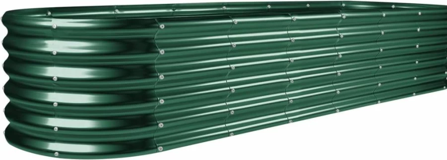 Land Guard 8Ft Oval Galvanized Steel Raised Garden Bed Kit, 108 Gallon Outdoor Metal Planter Box for Vegetables with 10 Connecting Rods, Silver
