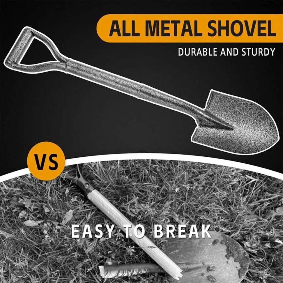 Z & G 30In All-Metal Garden Shovel - Heavy Duty Steel Blade Camping Spade with D-Handle for Digging, Planting & Overlanding