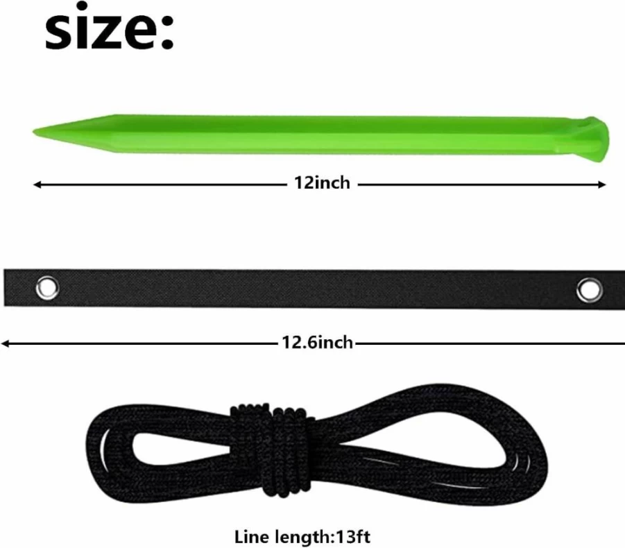 ALDSQ 12-Inch Heavy Duty Tree Stake Support Kit with Adjustable Straps & 13FT Durable Rope for Garden, Yard, and Outdoor Trees – Gardening Anchoring System