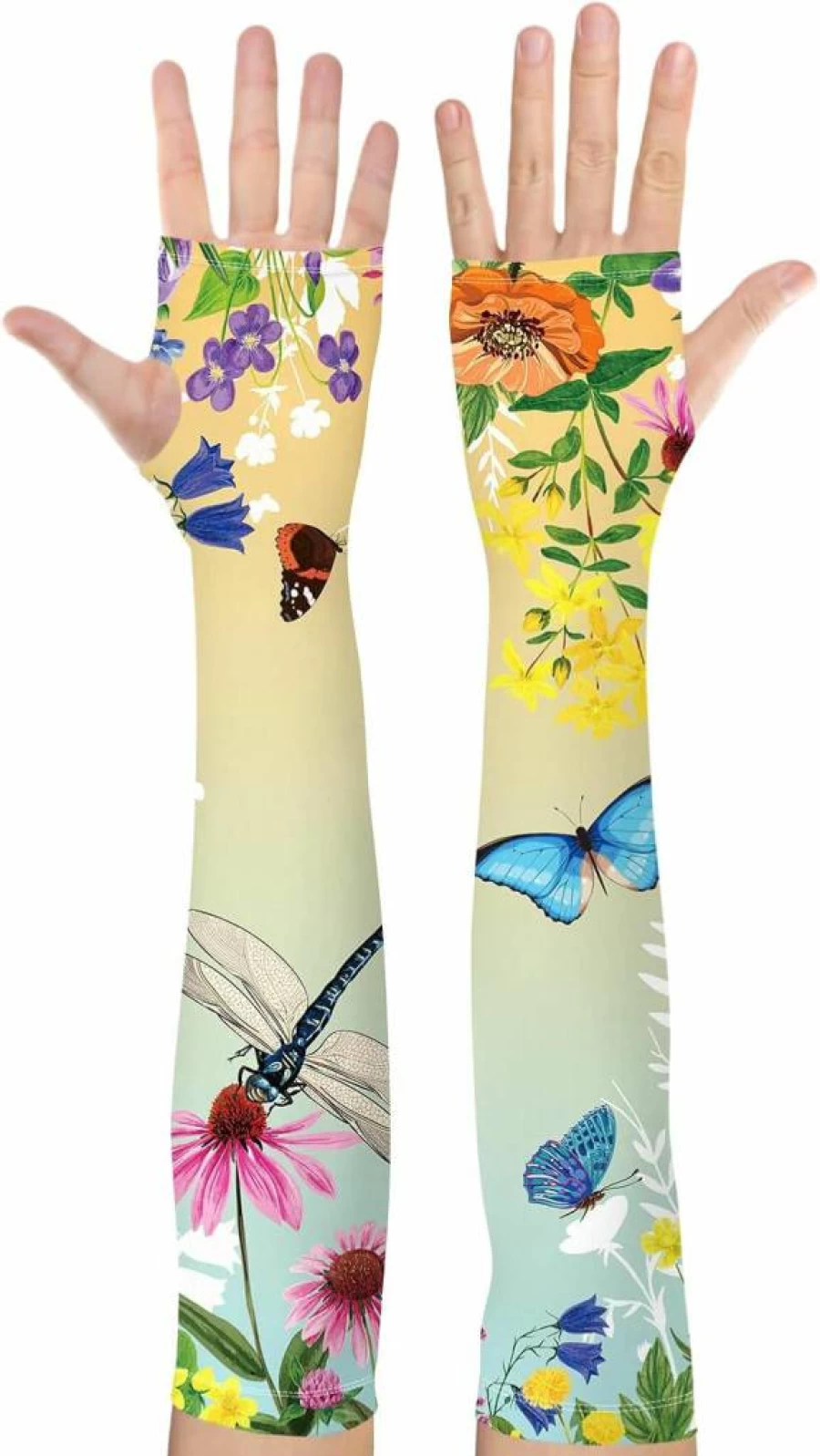 Bebila Women's UV Protection Gardening Sleeves - Anti-Scratch Cooling Arm Covers with Thumb Holes for Outdoor Farm Sun Safety