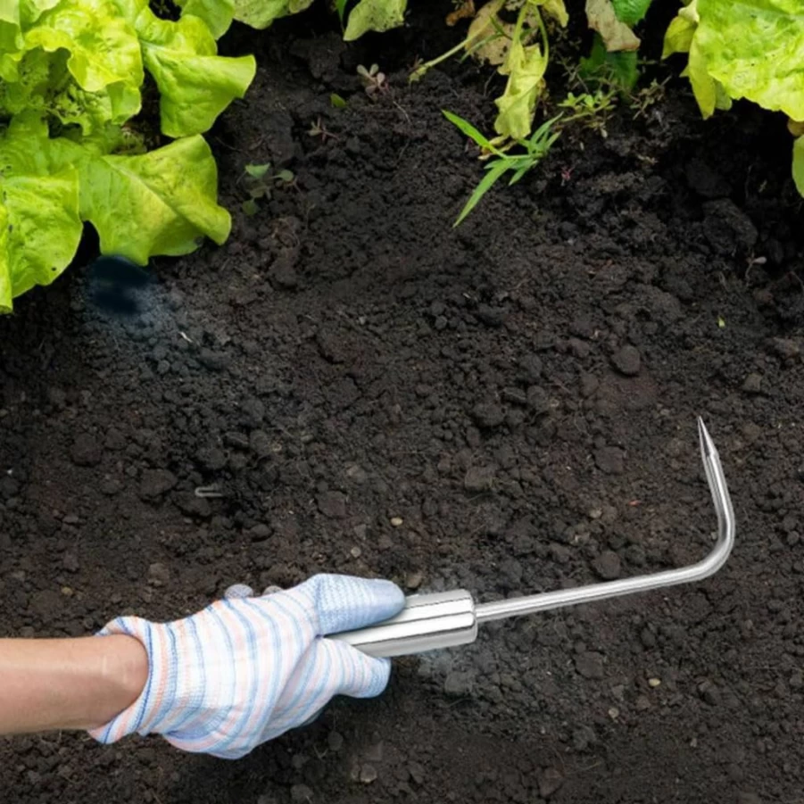 3-in-1 Lightweight Aluminum Garden Tool Set with Ergonomic Handles for Planting, Weeding & Gardening (Silver, 3-Piece)