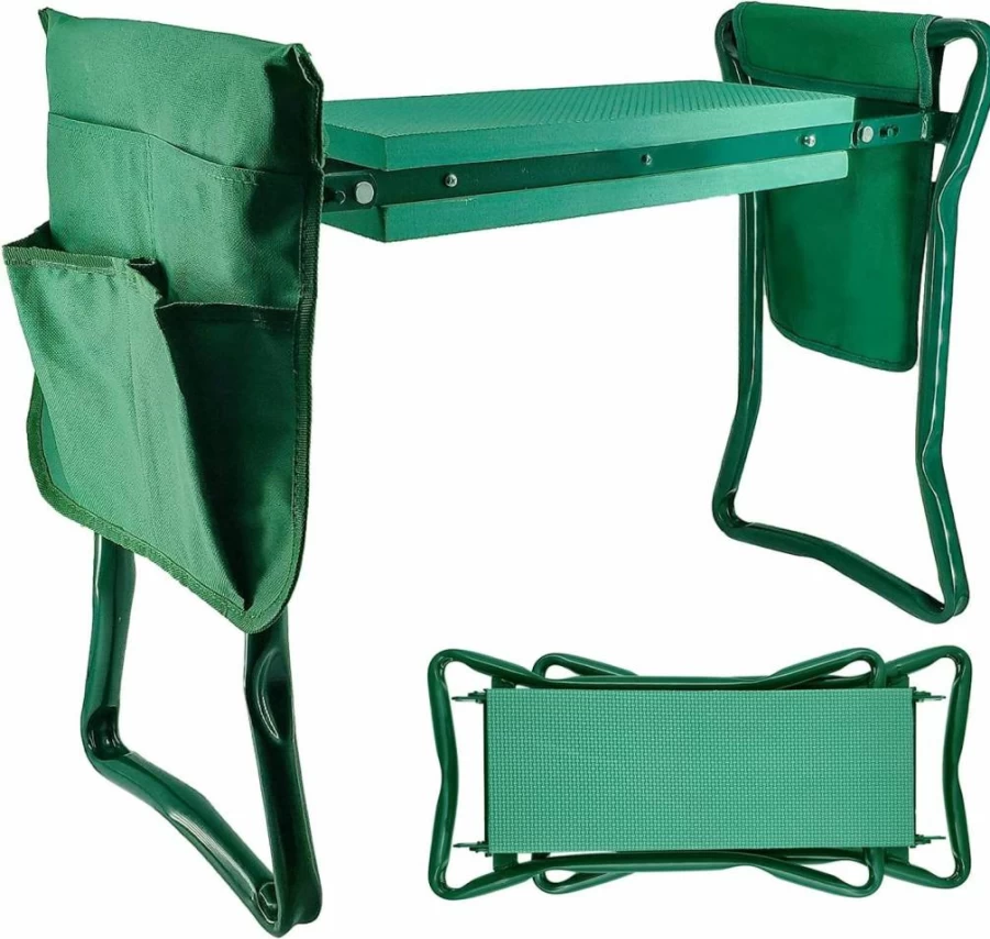 Gocamptoo Foldable Garden Kneeler and Seat with Tool Pouches, Adjustable Bench with Cushioned Kneeling Pad, Ideal Gardening Gift for Women, Men, Seniors – Durable Outdoor Comfort for Planting and Weeding
