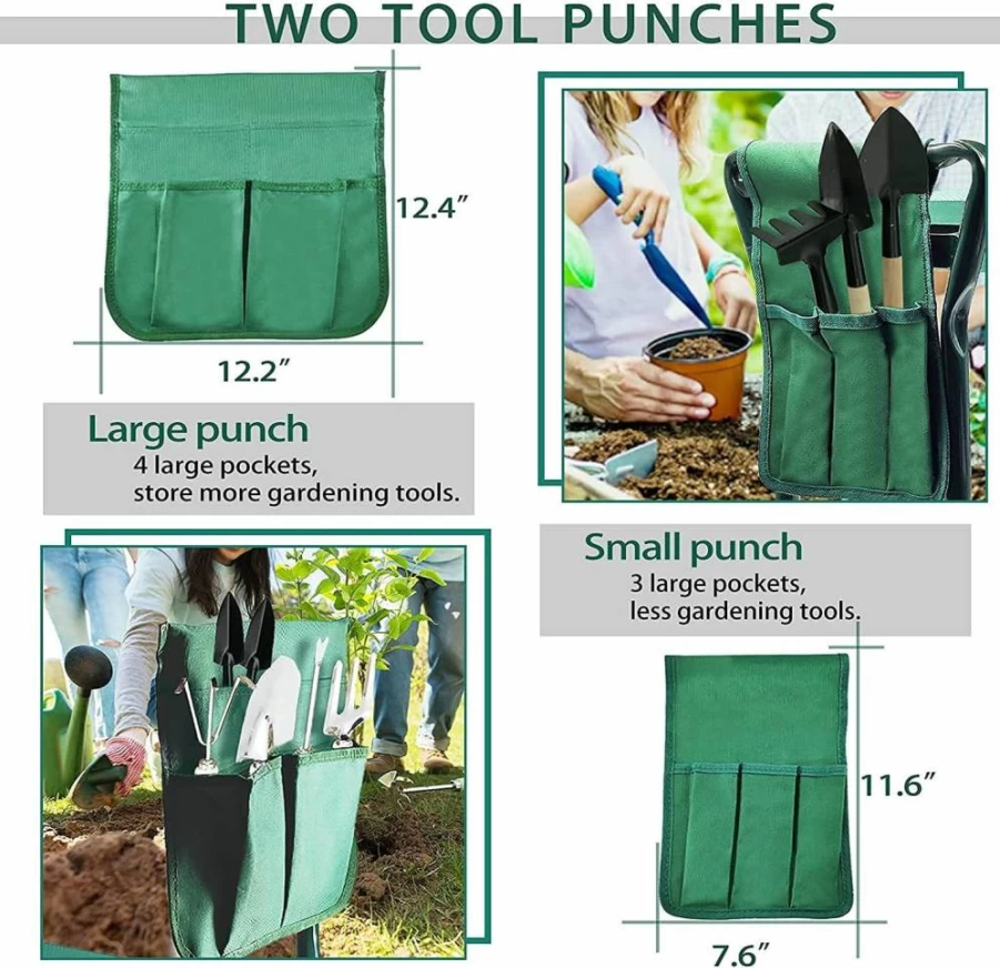 Gocamptoo Foldable Garden Kneeler and Seat with Tool Pouches, Adjustable Bench with Cushioned Kneeling Pad, Ideal Gardening Gift for Women, Men, Seniors – Durable Outdoor Comfort for Planting and Weeding
