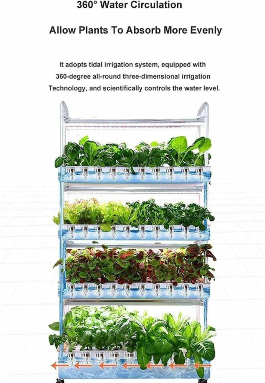 Generic Hydroponic Grow Kit for Indoor Gardening - 48 to 120 Planting Spaces for Herbs, Fruits, Vegetables