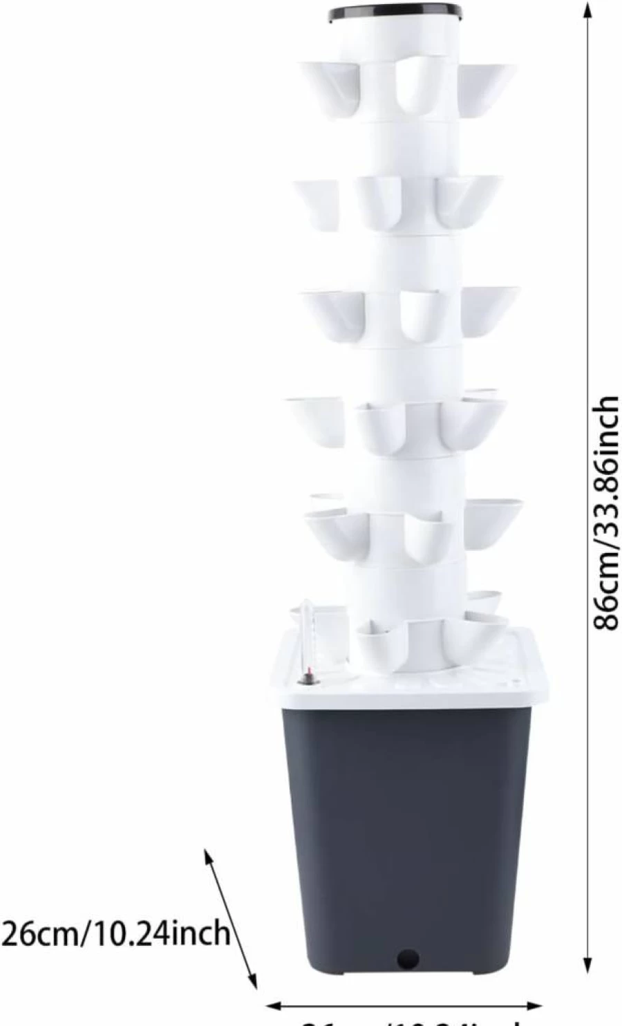 30-Plant Hydroponic Growing System Kit – Indoor Vertical Garden Tower, Herb Planter, Modern Portable Home Decor, Ideal Gift for Gardening Lovers