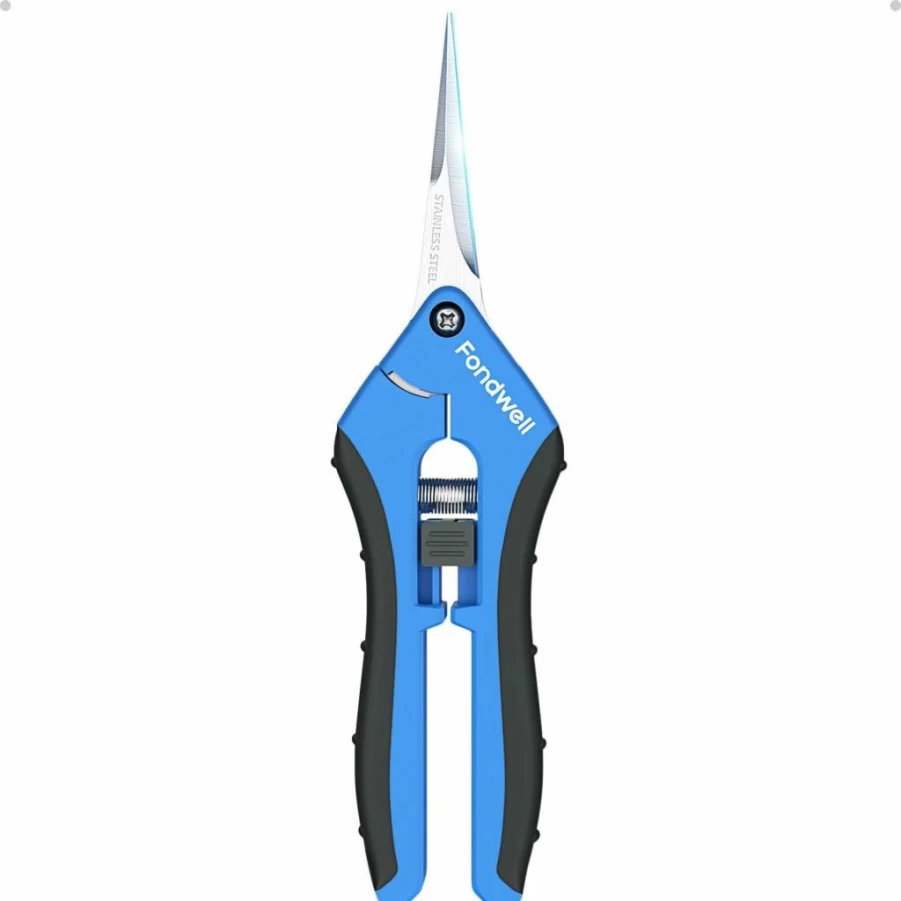Fondwell 6.5" Micro Tip Pruning Shears - 2 Pack High Efficiency Garden Scissors for Precise Plant Trimming