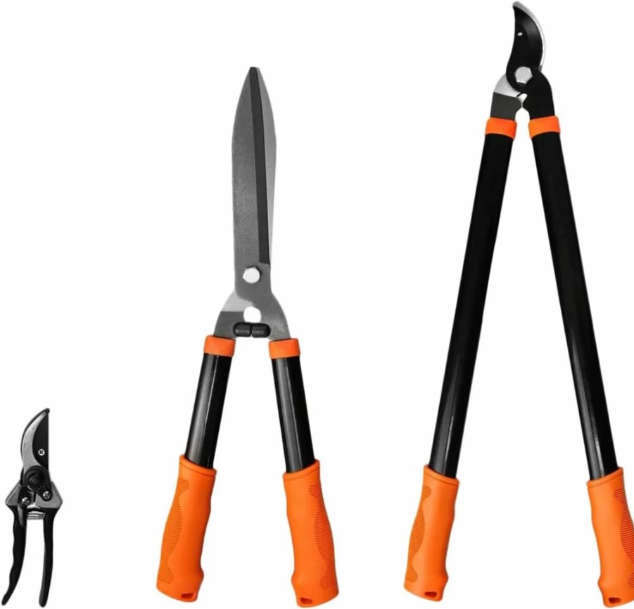 Goleray 3-Piece Garden Tool Set - Pruning Shears, Hedge Clippers, Lopper for Trees, Plants, Flowers & Bonsai Care