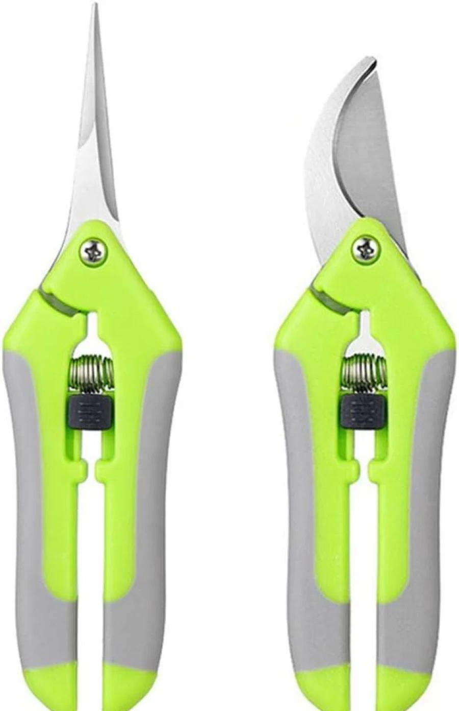 WWZJ 2-Pack Professional Gardening Shears Set - Sharp Stainless Steel Pruning Shears with Ergonomic Handle, Straight & Curved Blades for Trimming, Ideal Garden Scissors for Plants, Flowers, and Shrubs