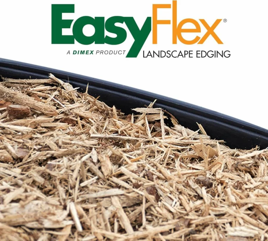 EASYFLEX No-Dig Landscape Edging Kit - 1.5 Inch Tall Black Plastic Garden Border with Anchoring Spikes, 100 Foot Straight Top Design for Easy Installation
