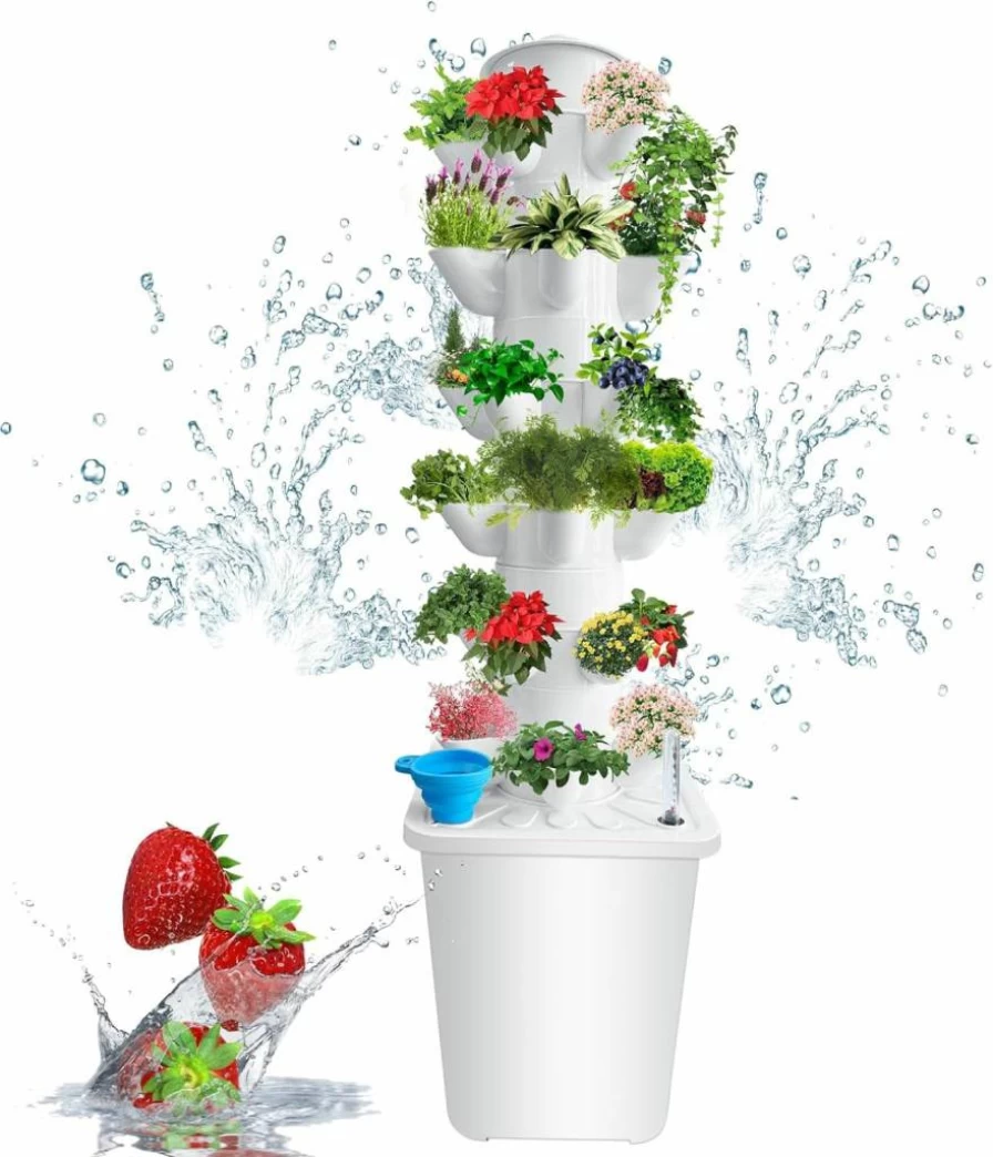 LGEXRCH 70-Pod Hydroponic Growing System Indoor with Smart LED, Water Pump & Movable Tank – Vertical Garden Kit for Herbs, Vegetables, Gift for Plant Lovers
