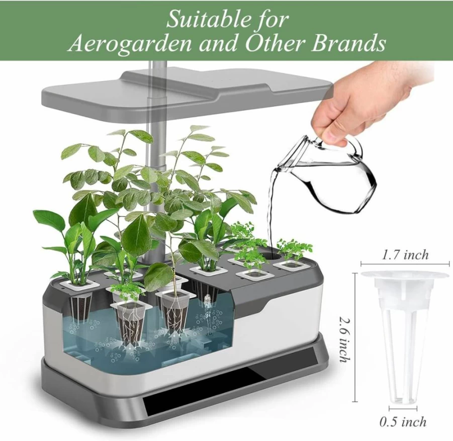 Tigvio 125-Piece Hydroponic Growing Kit: 50 Sponges, 12 Baskets & Domes, 50 Labels, 1 Tweezer - Universal Fit for All Hydroponic Systems