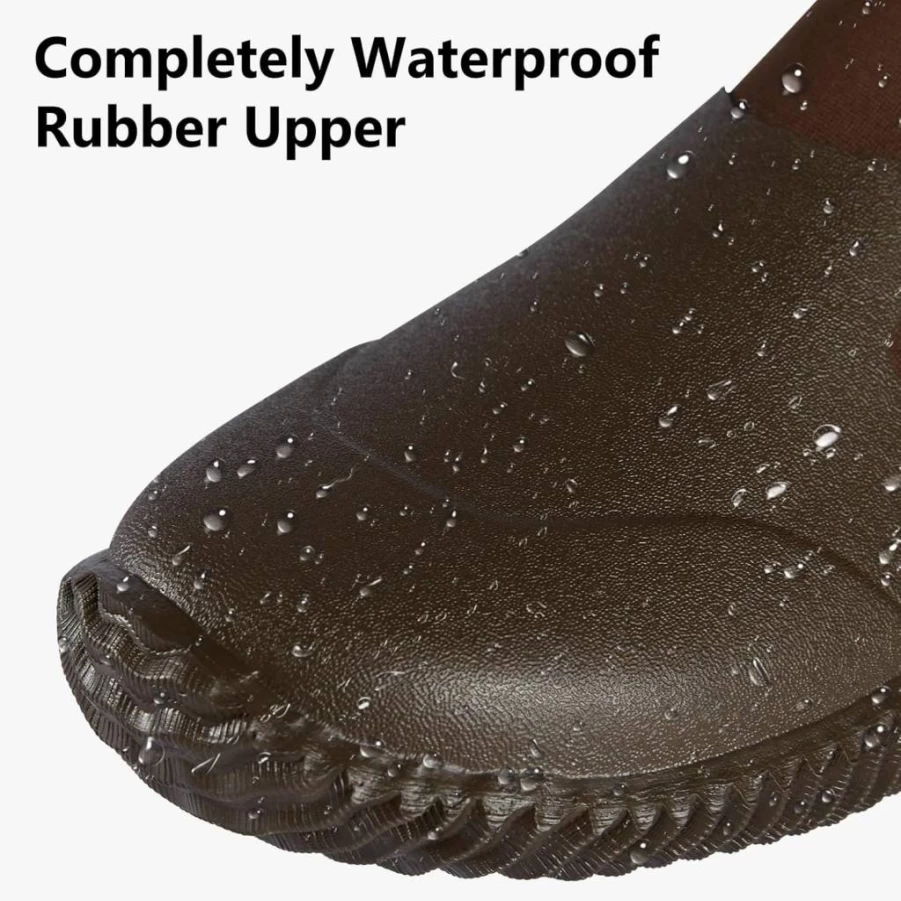 UVSAI Men's Slip-On Waterproof Rain Boots for Gardening, Farming, Camping, Lawn & Yard Work - Durable Outdoor Footwear