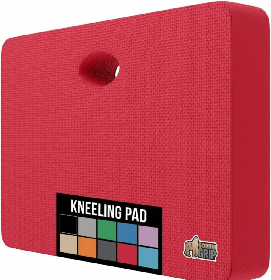 GORILLA GRIP Heavy Duty Garden Kneeling Pad, 17.5 x 11 Inch Extra Thick Knee Cushion for Gardening, Waterproof Soft Foam Mat for Bathing Baby, Work, Lightweight Black Non-Slip Knee Pad